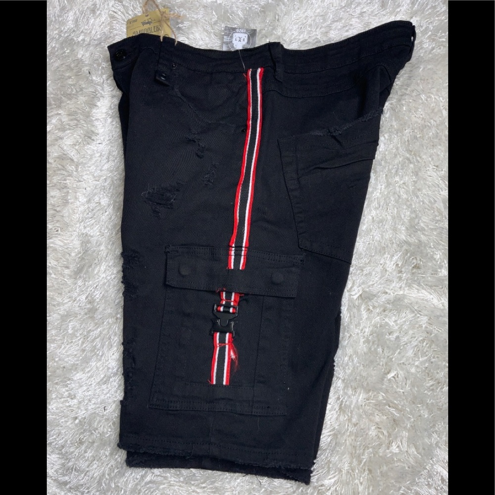 Smuggler’s Moon Men’s Black Distressed Denim Butterfly Shorts Size 38